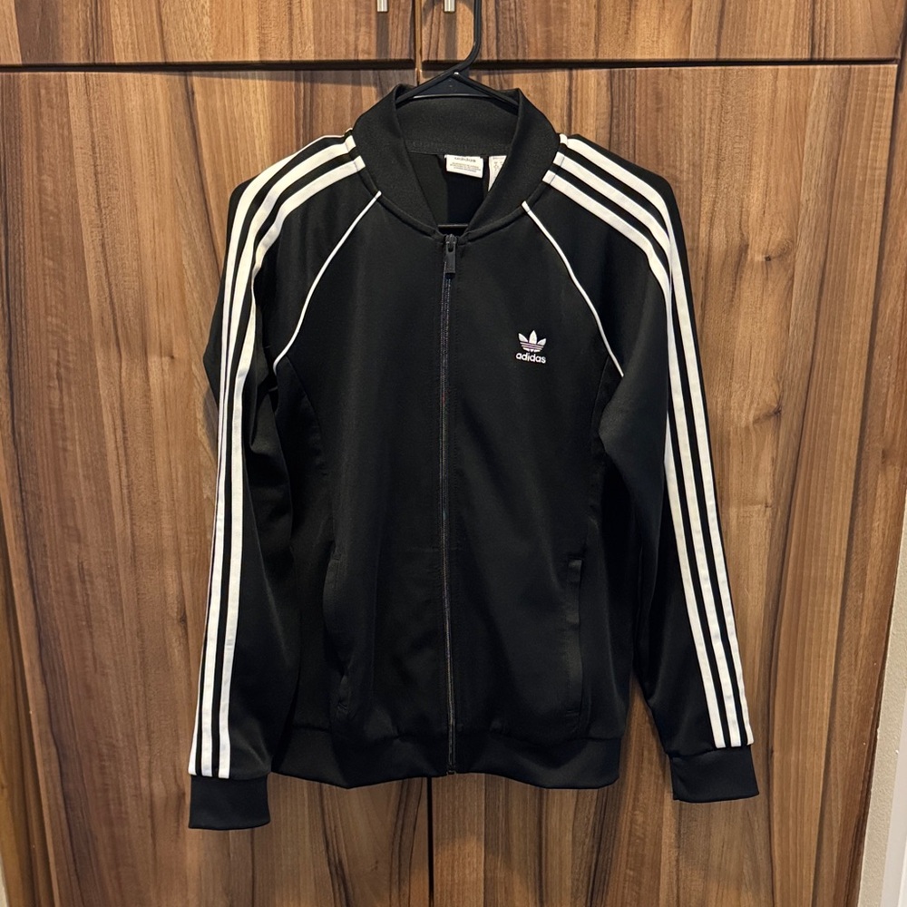 Adidas Black Jacket with White Accents